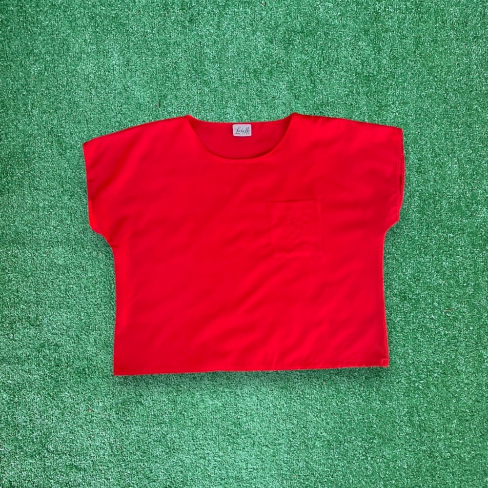 Vintage Lucky Me Red Short Sleeve Boxy Sleep Tee - Picture 2 of 6